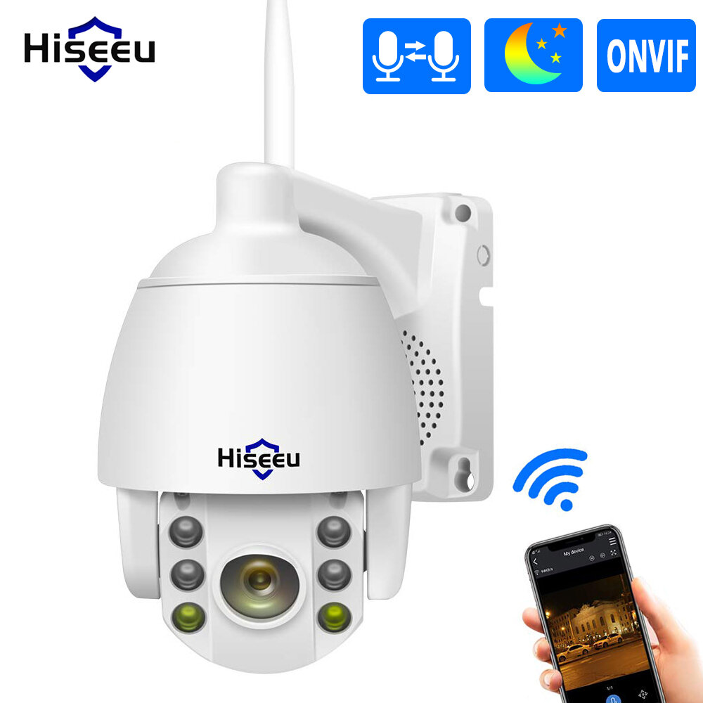 Hiseeu 1080P Wireless PTZ IP Camera WIFI 5X Digital Zoom Outdoor Security Camera for Hiseeu Wireless NVR Kit IP Pro APP