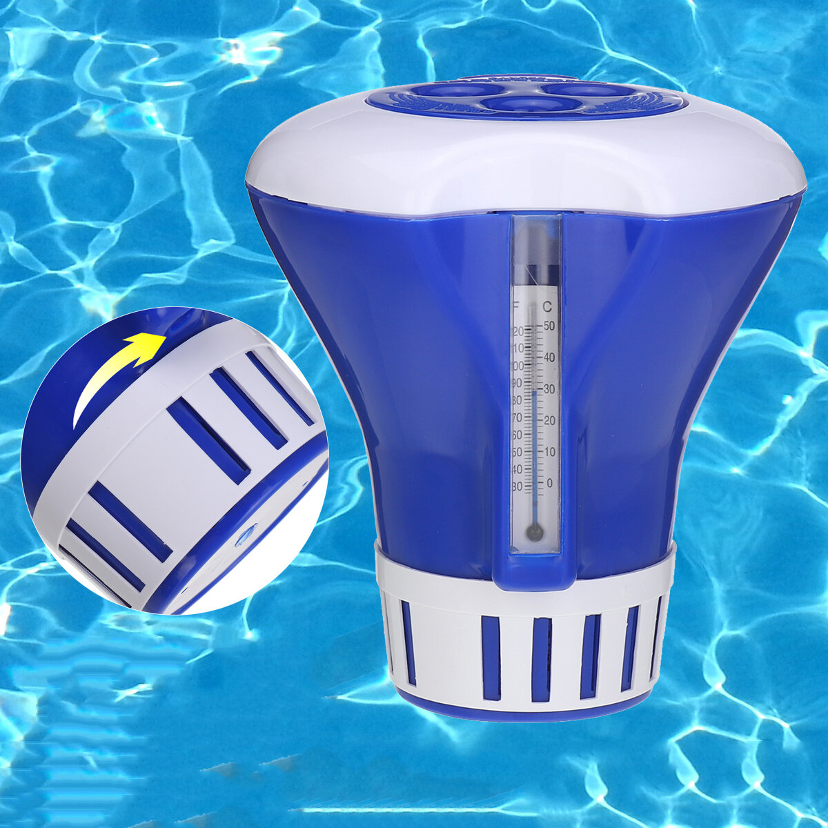 Pool Floating Chemical Dispenser High Quality Durable With Thermometer for Swimming Pool Cheaning Tools