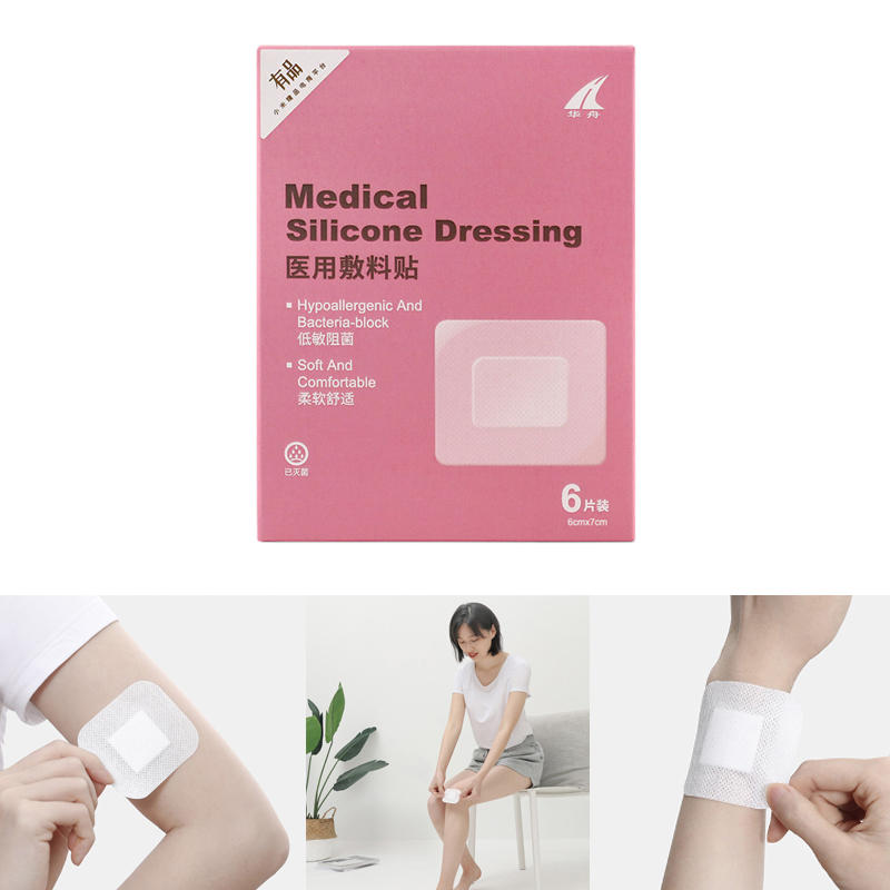 Huazhou 6 unidades / conjunto Band-Aid estéril de gesso para feridas à prova d'água Silicone Curativo Bandagem respirável para umbigo de bebê 