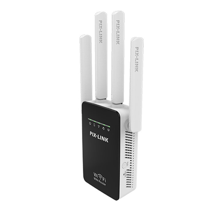 

PIX-LINK 300M WiFi Repeater Router 4 External Antennas 2.4GHz Wireless WiFi Extender Amplifier Booster AP WISP