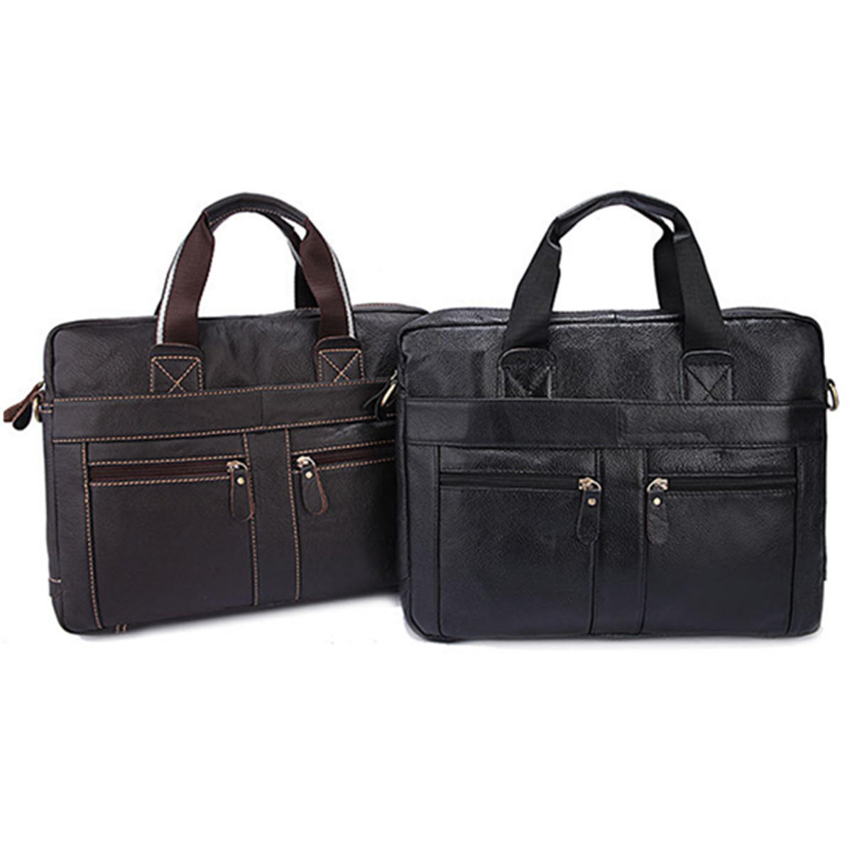 Men Genuine Leather Business Briefcase Handbag Laptop Shoulder Messenger Bag Outdoor Travel