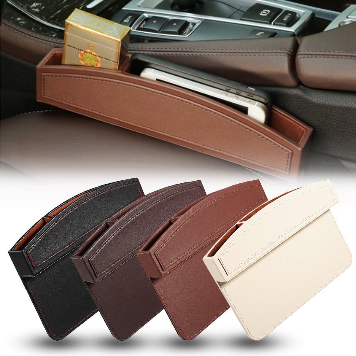 

Universal Leather Car Seat Crevice Gap Storage Box Pocket Organizer Phone Holder