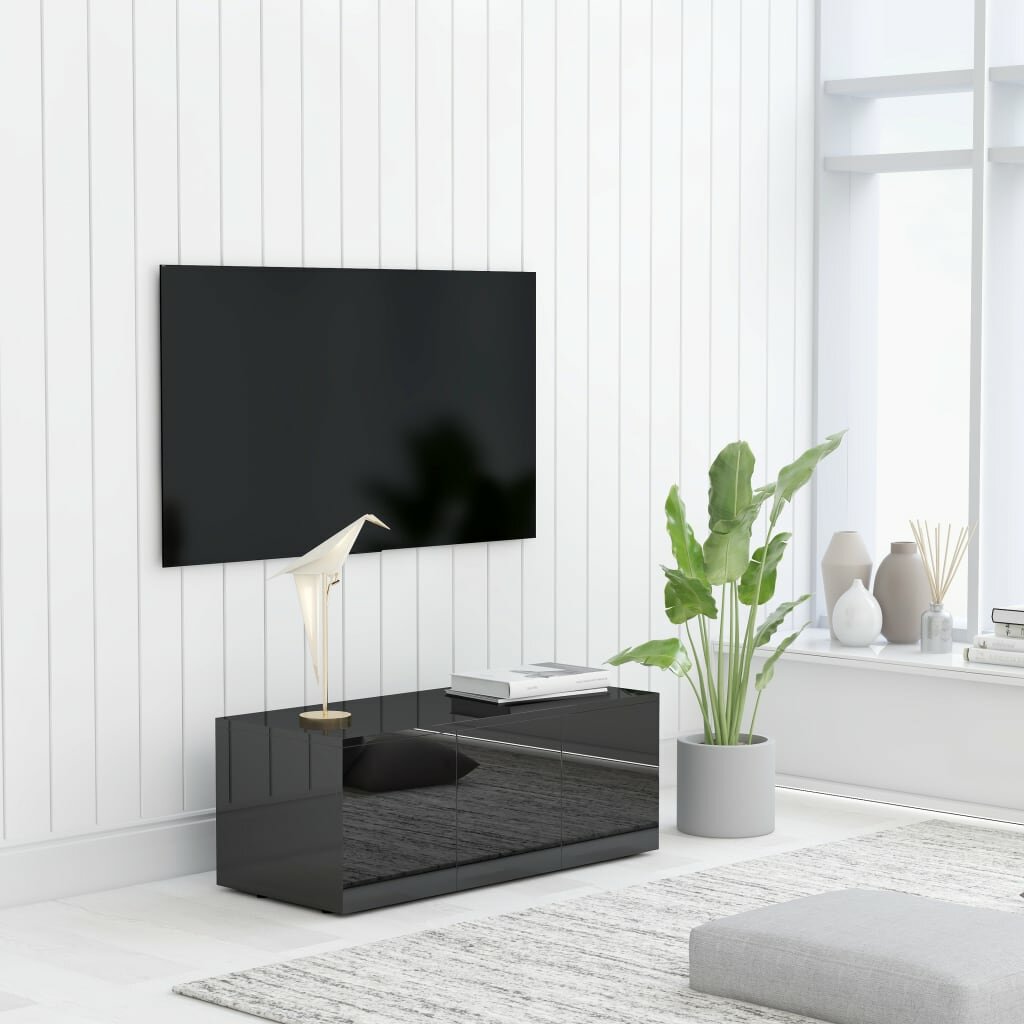 TV Cabinet High Gloss Black 31.5