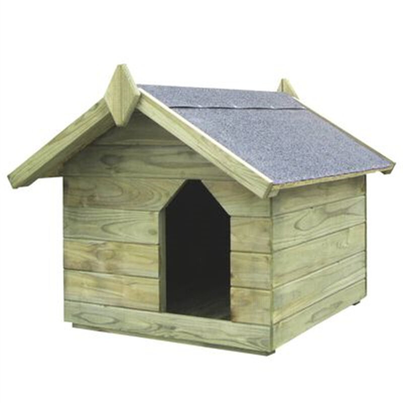 [EU Direct] vidaXL 45149 Garden Dog House with Opening Roof Impregnated Pinewood Pet Home Kennel