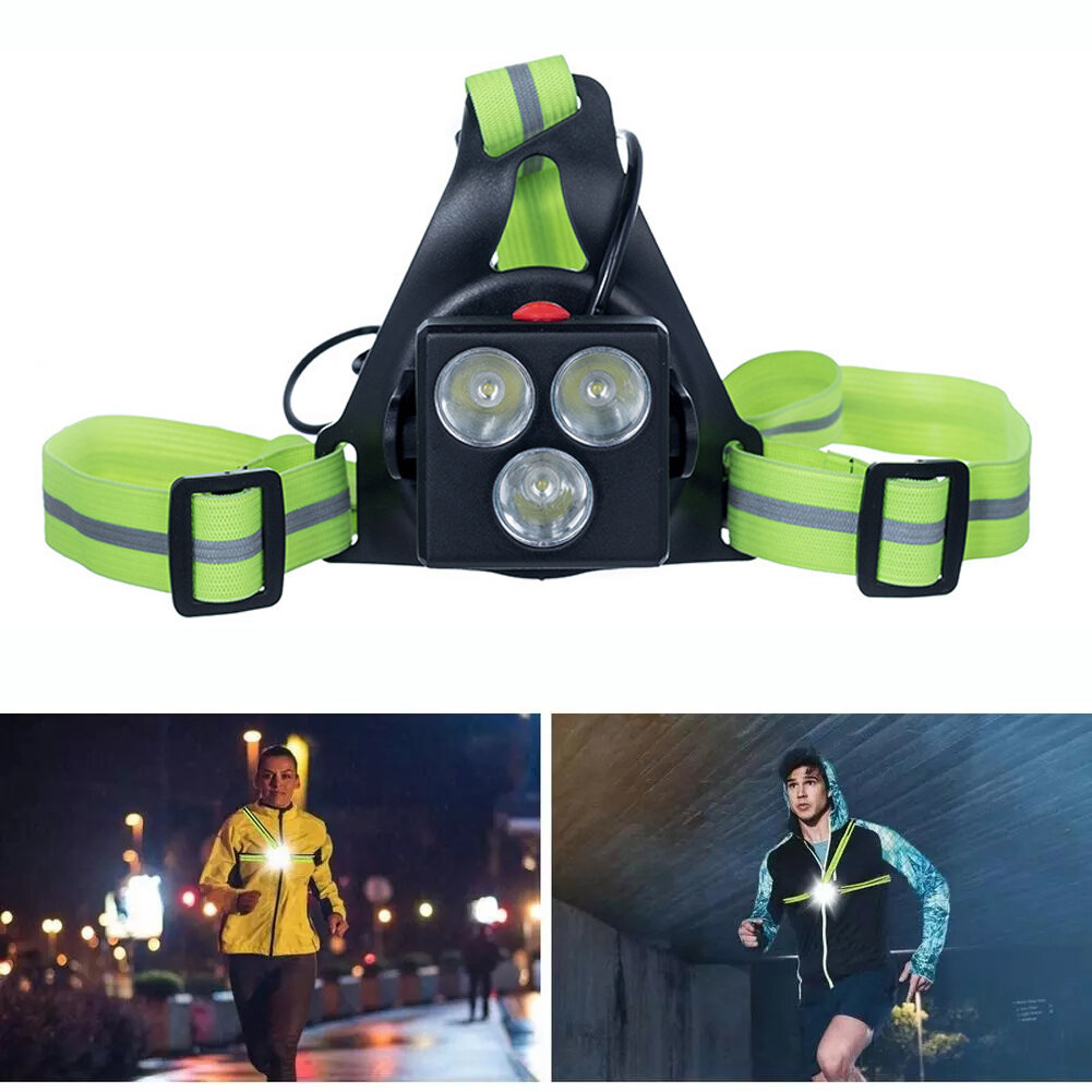 IPRee? 360LM XPG LED Camping Sports Night Running Light Chest Light Set USB Charging Safety Warning 