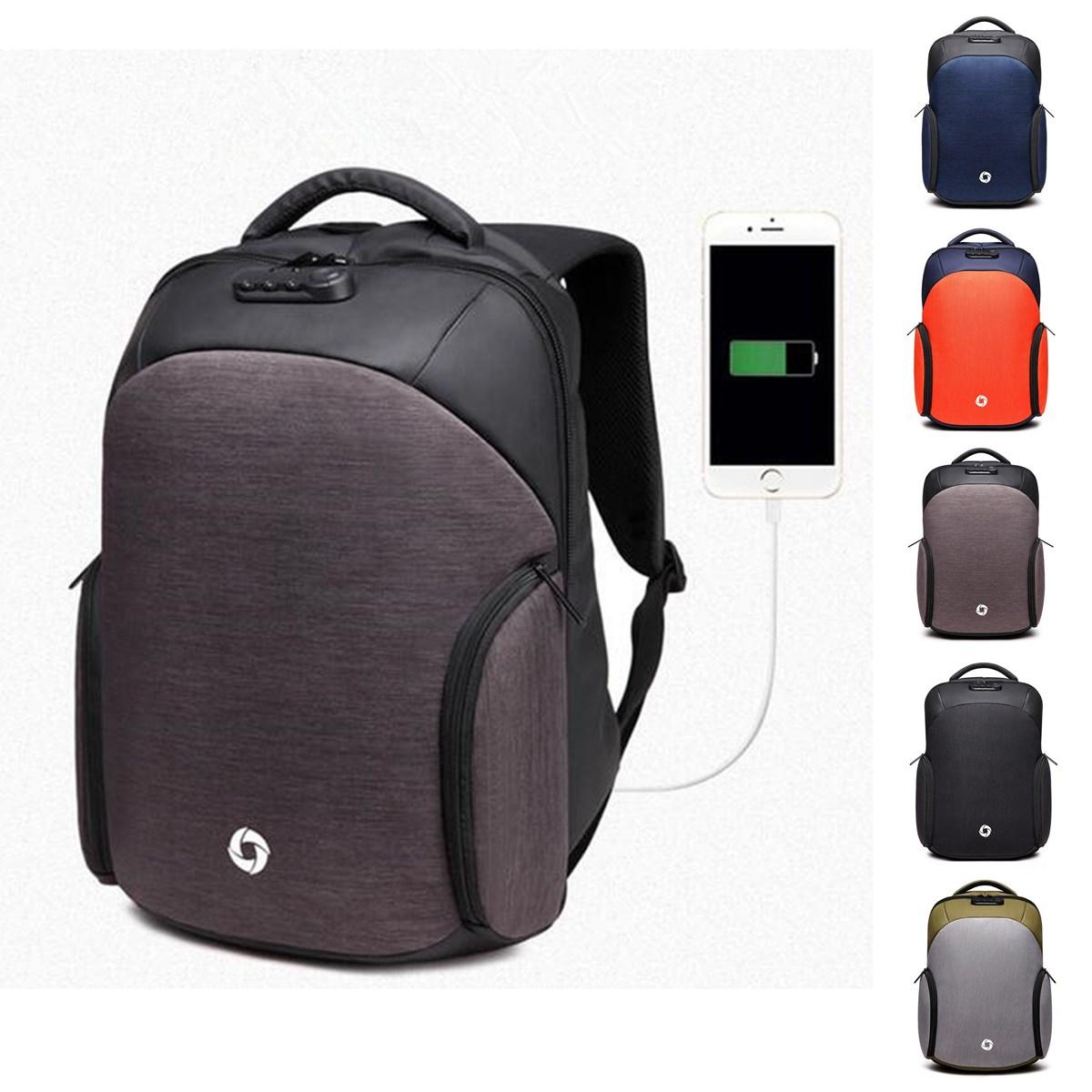  USB Şarj Anti-hırsızlık Sırt Çantası Dizüstü Mens Sırt Çantaları Outdoor Seyahat İş Çanta Okul Çantalar