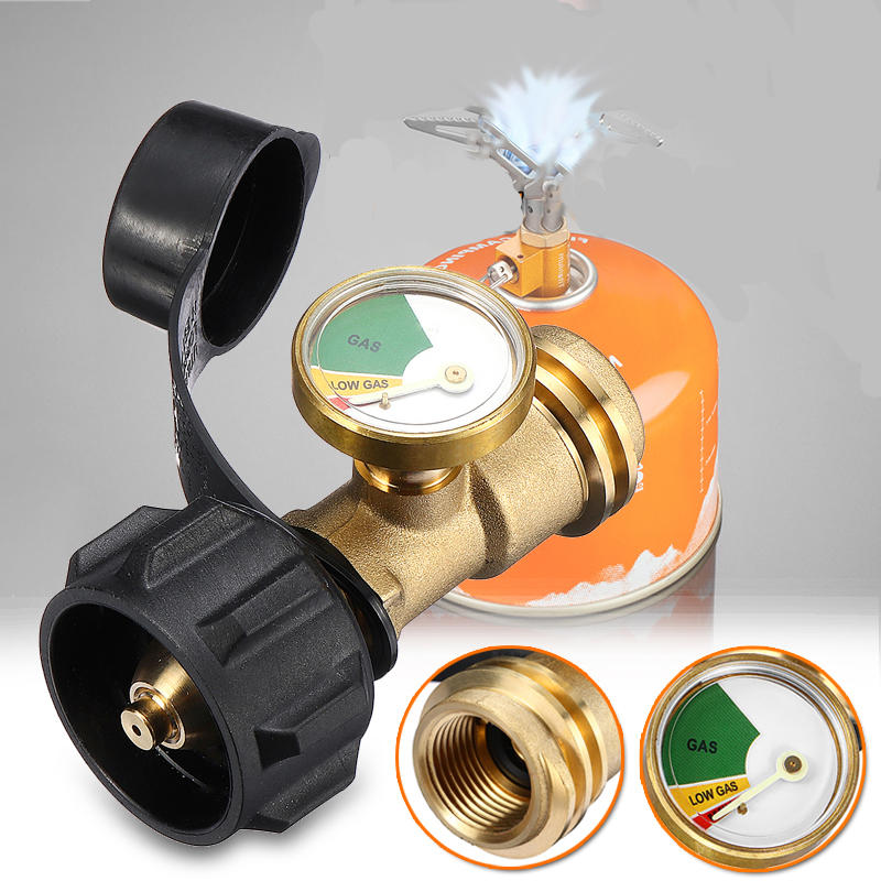Camping Stove Converter Portable Gas Tank Adapter Gas Tank Connector With Tank Meter
