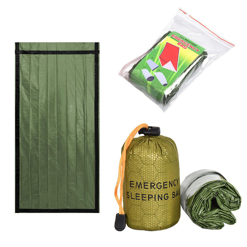 Bolsa de dormir de emergencia AOTU térmica impermeable plegable reutilizable manta de supervivencia Bivy vida al aire libre camping escalada