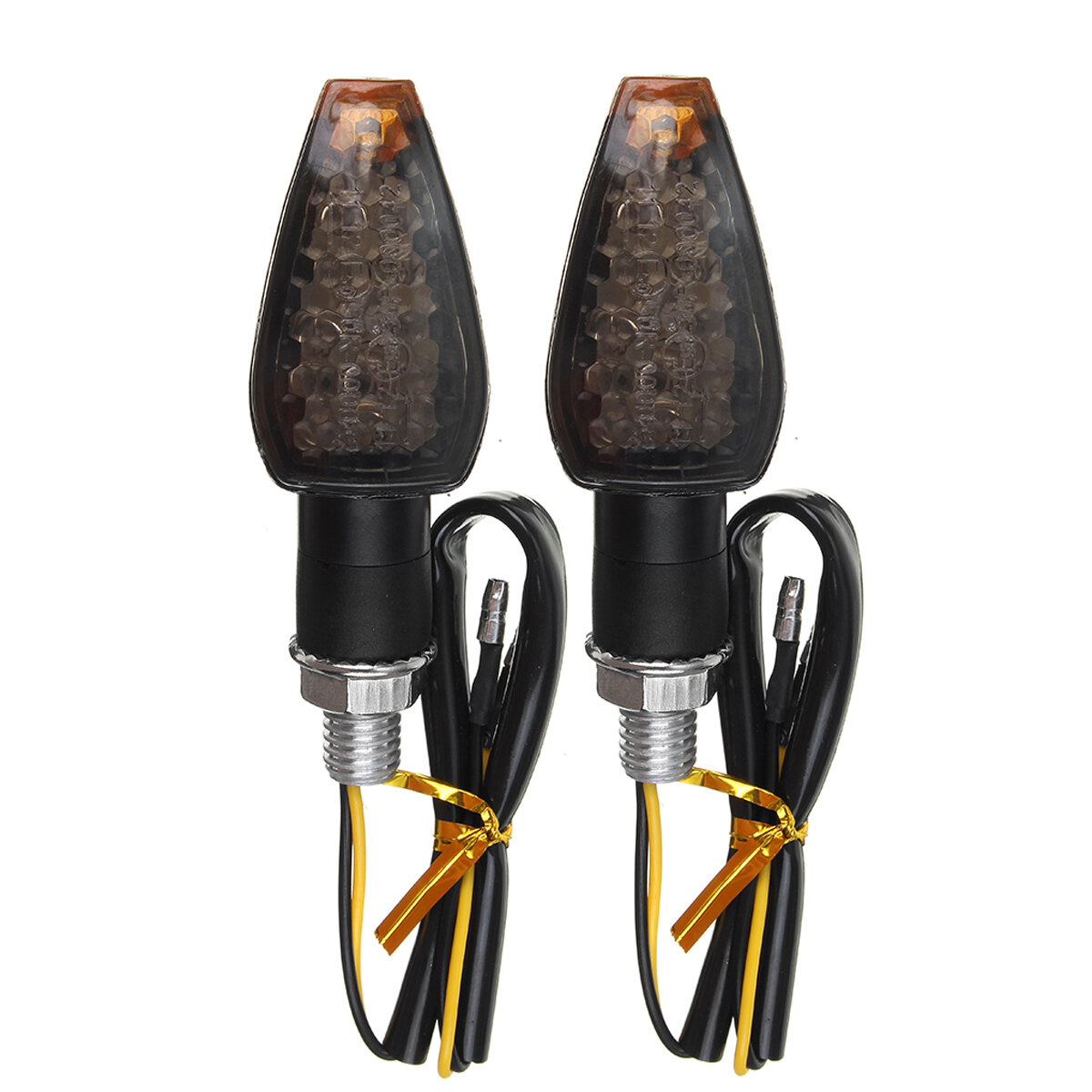 2 stks 12 V M10 14 LED Motorfiets Richtingaanwijzers Amber Indicator Lamp Universeel