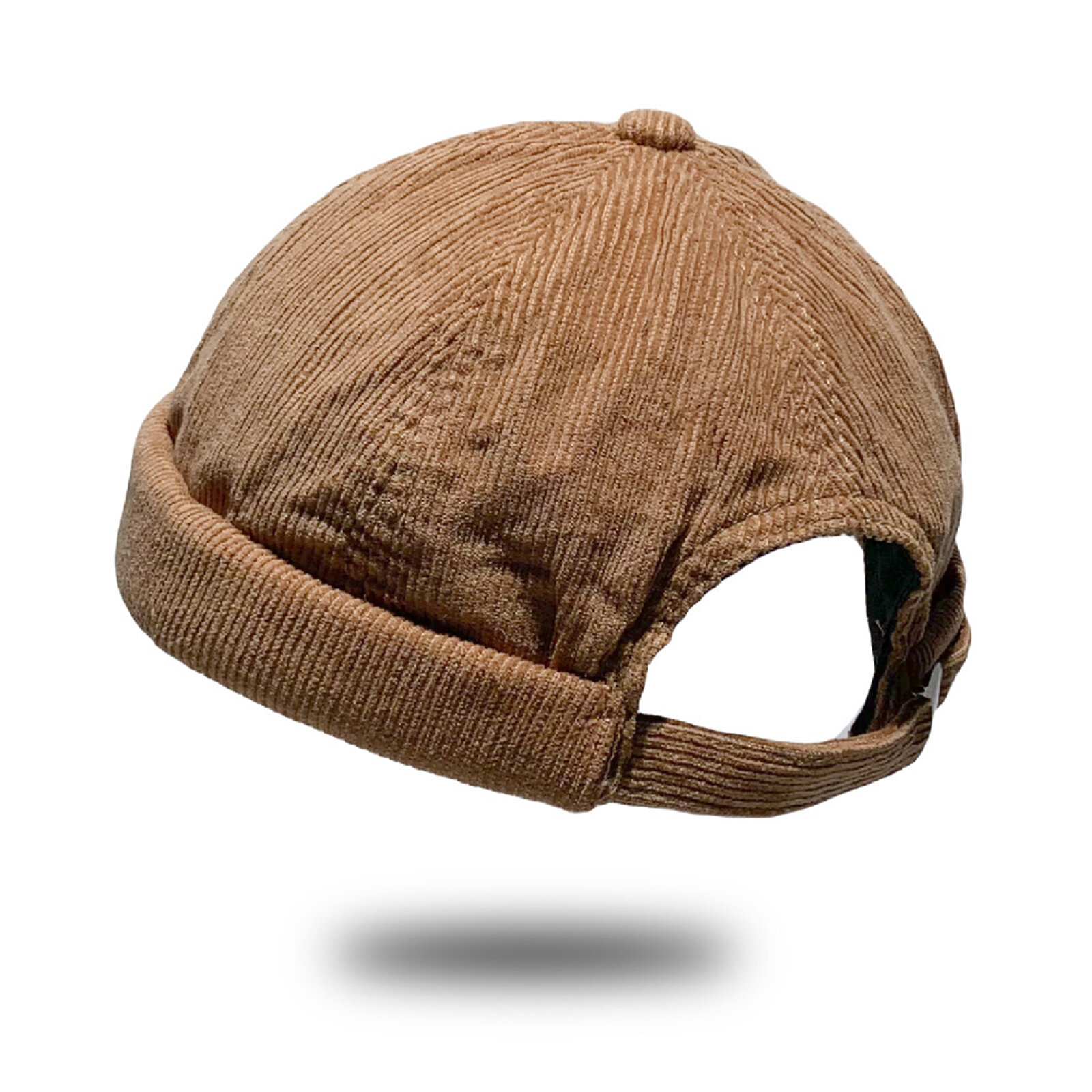 Unisex Corduroy Vintage Casual Adjustable Hip Hop Brimless Beanie Landlord Hat Skull Cap