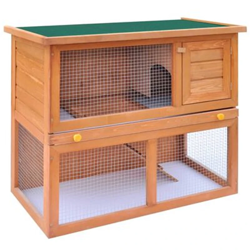 2όροφο σπίτι για κουνέλια στα 71.04€ από αποθήκη Τσεχίας | [EU Direct] vidaXL 90x45x80cm 170158 Outdoor Rabbit Hutch Small Animal House Pet Cage 1 Door Wood