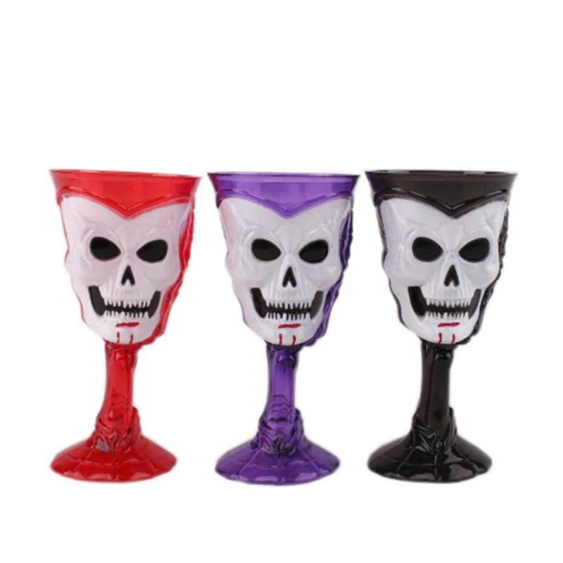 Goblet plastic skull cup bar ktv party cocktails beer wine led luminous cup drinkware halloween gift