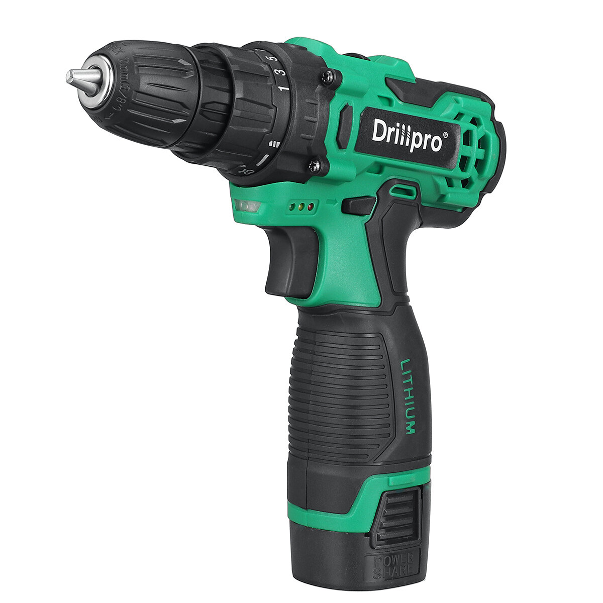 Drillpro 18V 1500mAh Cordless Drill Rechargeable 2 Speed Electric Drill W/ 1 or 2pcs Battery