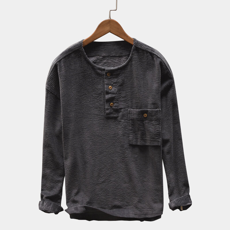 Men's corduroy vintage thick warm loose t-shirts Sale - Banggood.com ...