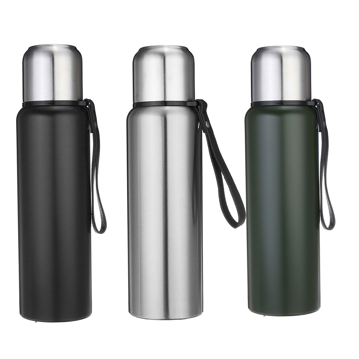 Edelstahl-Wasserflaschen mit Vakuumisolierung für Outdoor-Sportarten mit 800/1000/1500 ml.