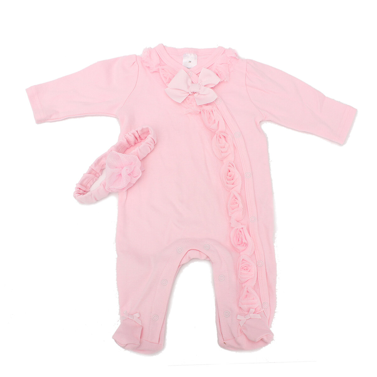 22 '' handgemaakte roze poppenkleding herboren pasgeboren babymeisje jumpsuit hoofdtooi