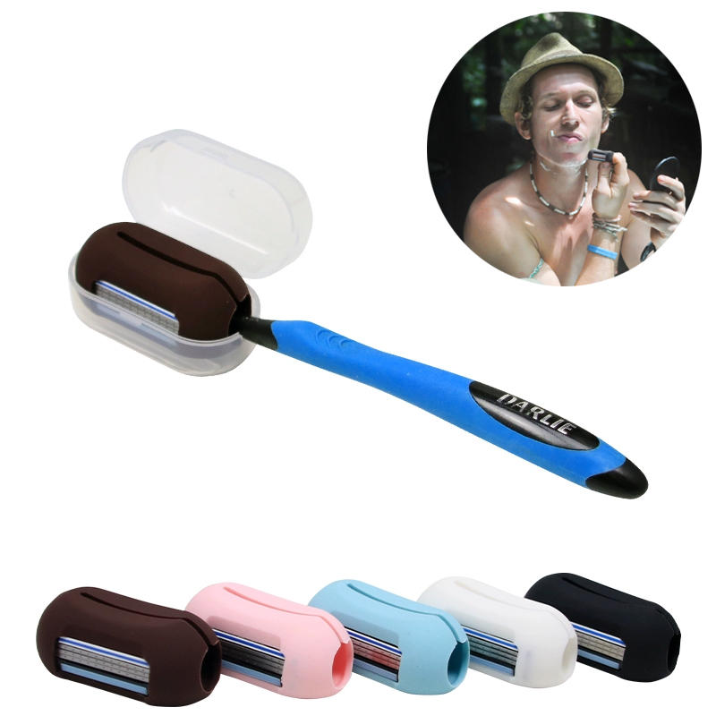 IPRee® 2 en 1 couverture de brosse à dents paresseuse Mini Finger Tip Shaver Razor Kit outil de nettoyage pour l'extérieur et les voyages.