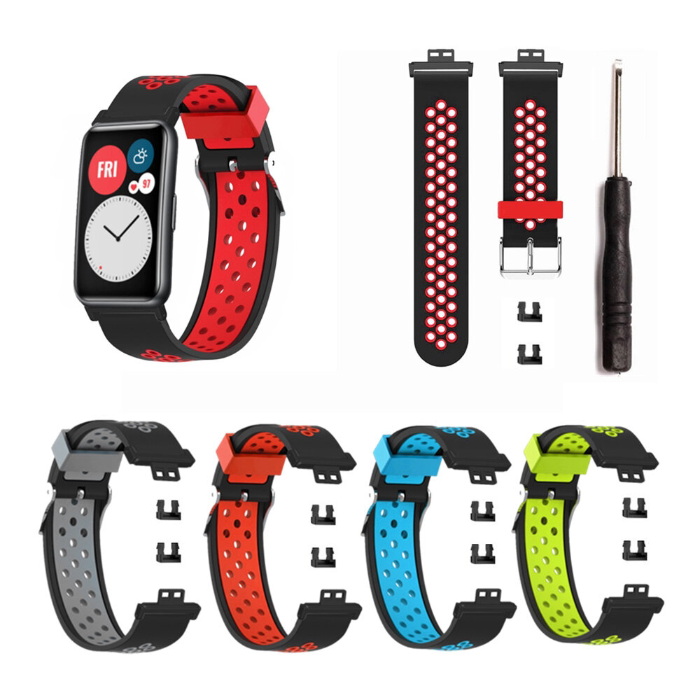 Bakeey Veelkleurig Comfortabel Zweetbestendig Soft Vervanging van siliconen horlogeband voor Huawei 