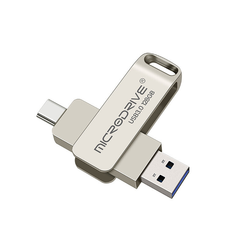 

Microdrive MDTU21 USB3.0&USB-C Flash Drive 128GB High Speed Dual-interface Mini Portable Memory U Disk for Phone TV Tabl