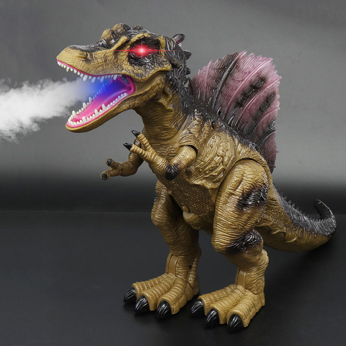 Walking Dinosaur Spinosaurus Light Up Kids Toy Figure Sounds Real Movement LED