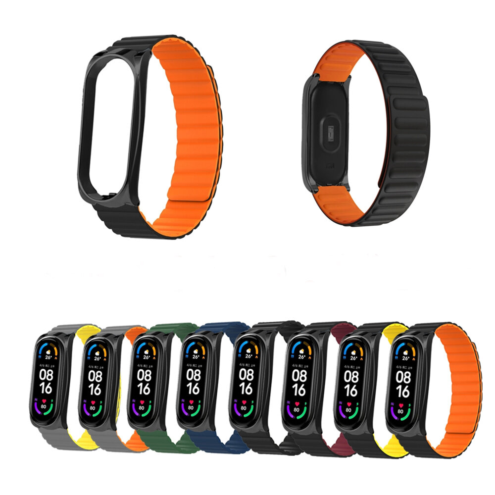 Bakeey siliconen krachtige magnetische vervangende band slimme horlogeband voor Xiaomi Mi band 6/5