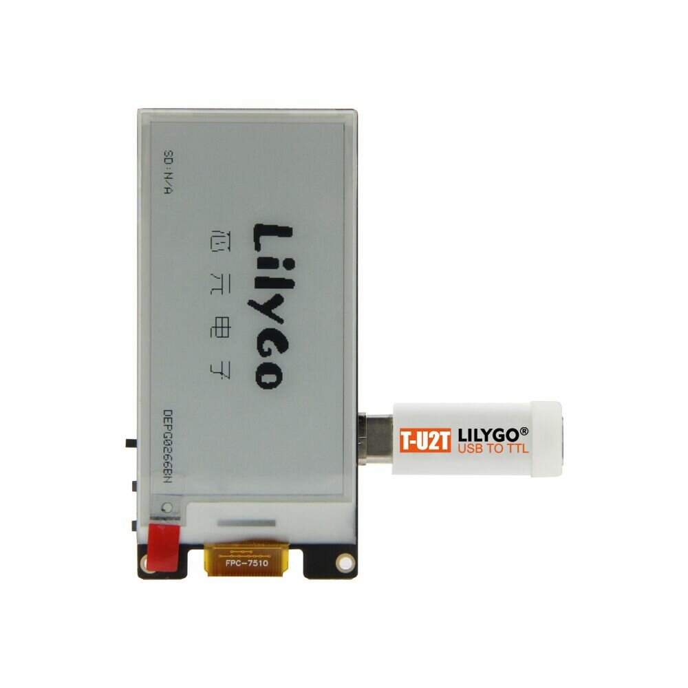 

LILYGO® T5-2.66 inch E-paper Screen Board Compatible with T-U2T USB To TTL Automatic Downloader