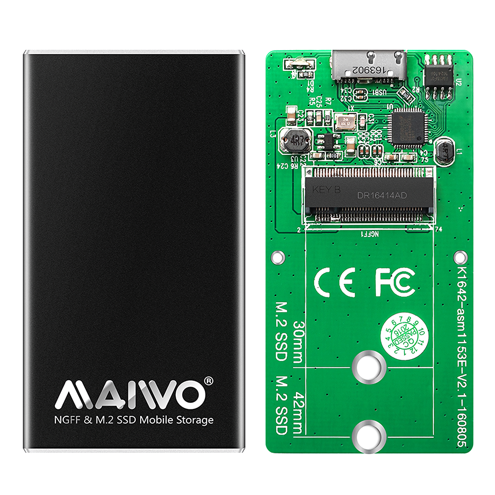 MAIWO K1942N M.2 NGFFからType-C SSDハードドライブエンクロージャー2230 2240ソリッドステートドライブ用アルミ合金SSDケース