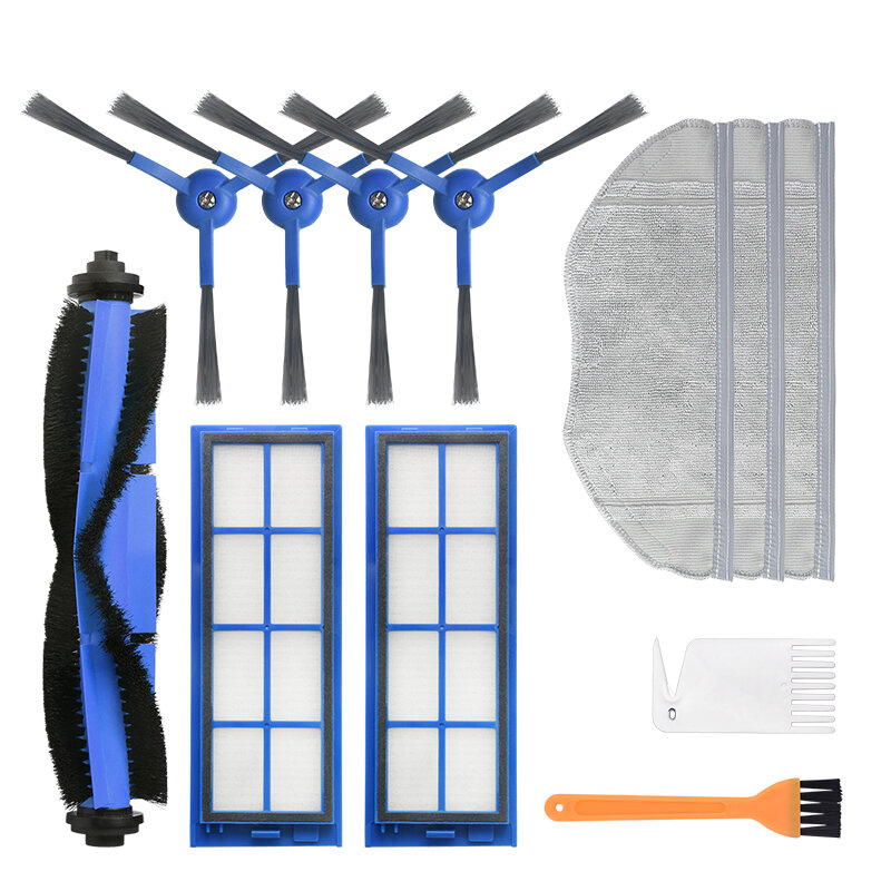 

12pcs Replacements for Eufy L70 Vacuum Cleaner Parts Accessories Main Brush*1 Side Brushes*4 HEPA Filters*2 Mop Clothes*