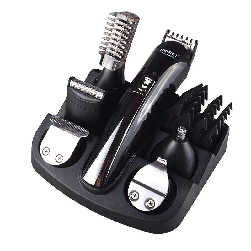 

Kemei KM-600 6 in 1 Electric Hair Clipper Shaving Machine Beard Trimmer Cut Hair Trimmer Ear Nose and Facial Cleaning To