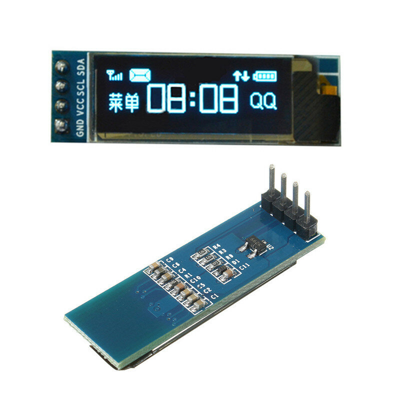 3Pcs Geekcreit 0.91 Inch 128x32 IIC I2C Blue OLED LCD Display DIY Module SSD1306 Driver IC DC 3.3V 5