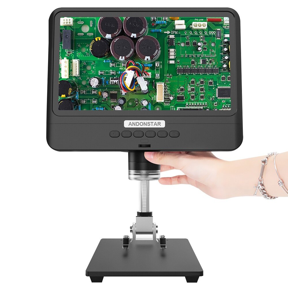 

Andonstar AD208 8,5 дюймов 5X-1200X Цифровой микроскоп Регулируемый 1280 * 800 LCD Дисплей Микроскоп 1080P Область Пайка