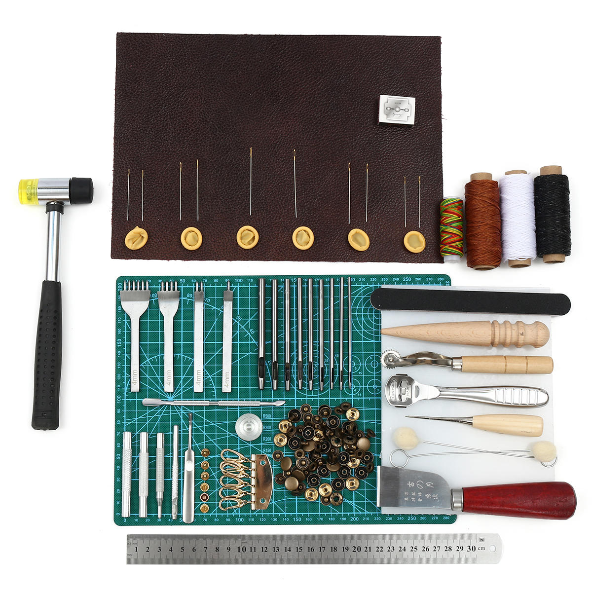 7 in1 outils de bricolage en cuir kit de perforation pour couture Groover Set