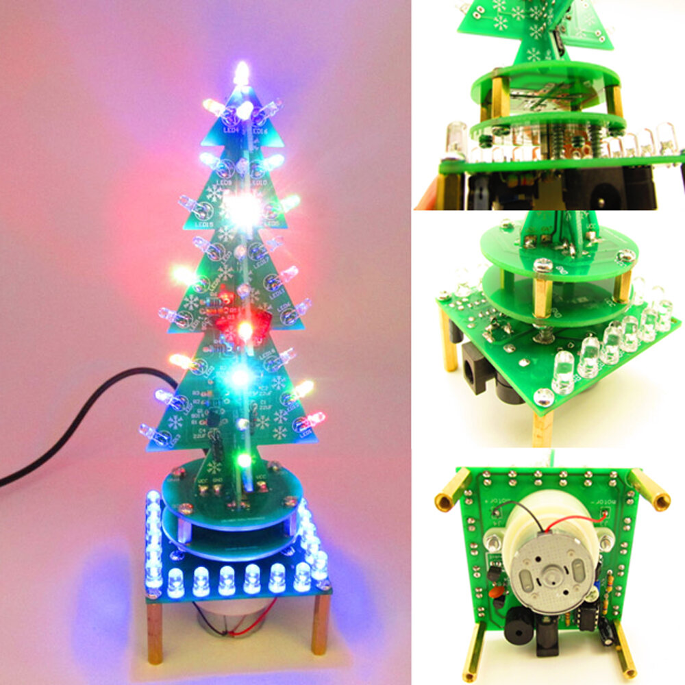Geekcreit? DIY Rotating Colorful Muziek Kerstboom LED Knipperlicht Kit Elektronische DIY-productie-o