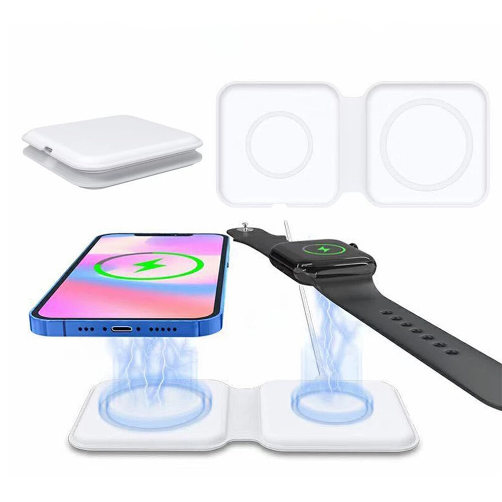 Bakeey 2 in 1 Folding Magsafe Magnetic Dual-Charge Wireless Charger for iPhone 12 Pro Max for Apple Watch 6 for Airpods