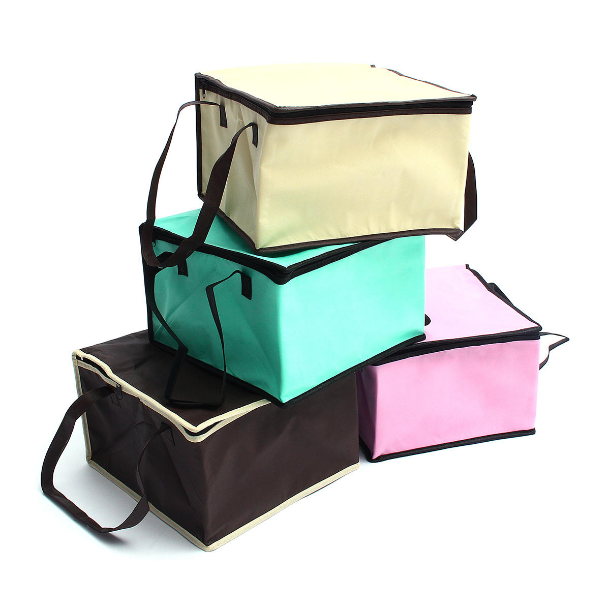 8 inch Non-woven Fresh houden Tote tas met rits Cake Picknick Lunch Bag herbruikbare boodschappentas