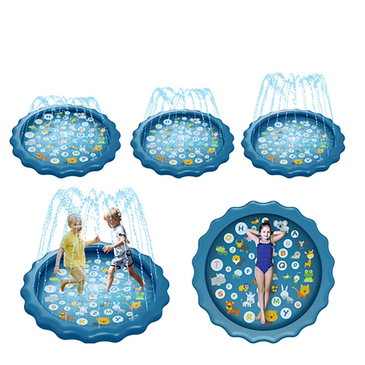 67 inch Water Play Pad Zwemmen Luchtbed Sprinkler Spelletjes Water Mat Speelgoed voor 18 maanden Up Baby