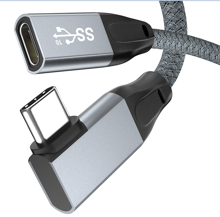 ULT-unite PD 100W Elleboog USB-C 3.1 Gen2 Male naar Type-C Vrouwelijke Adapter Kabel 0.5M Lang Voor 