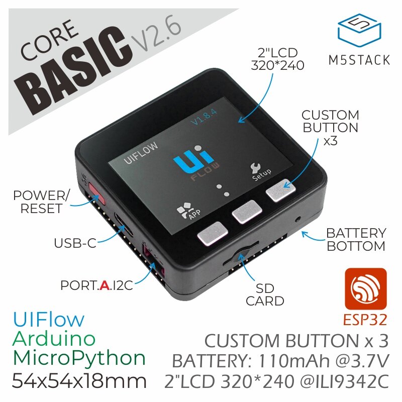M5Stack? ESP32 Basic Core DevelopmentBoard Kit Uitbreidbare Micro Control Wifi BLE IoT Development B