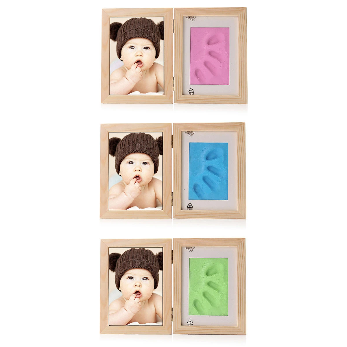 New born baby hand foot print soft clay photo frame