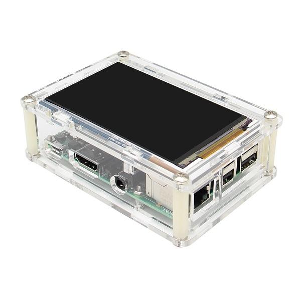 

Geekwrom HD 3.5 Inch TFT Display Shield 800x480 For Raspberry Pi 3B 2B + Acrylic Matching Case Kit
