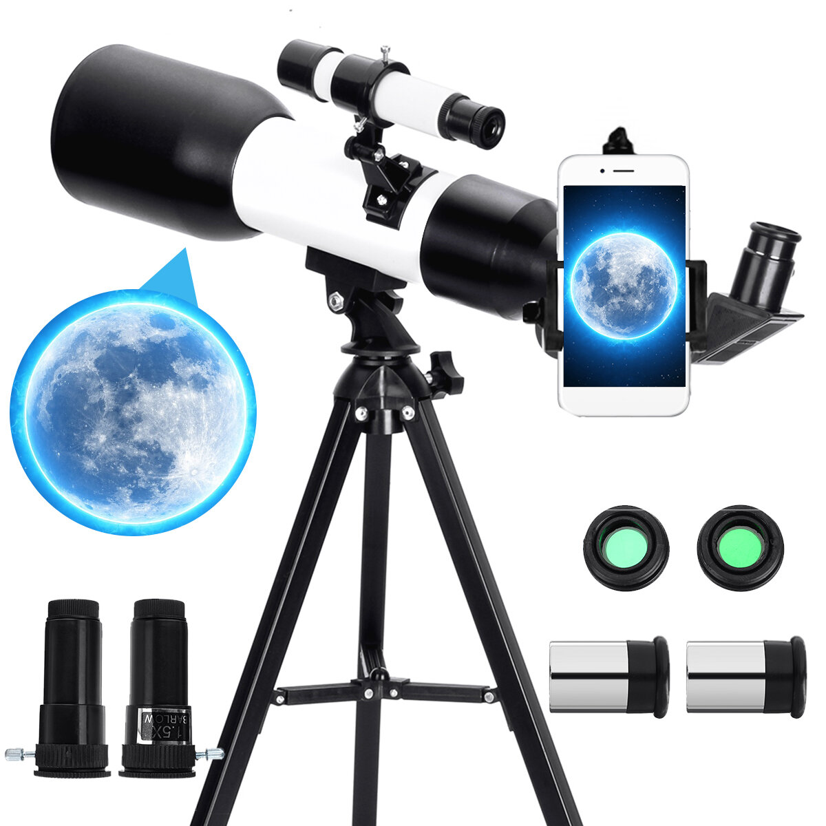 Teleskop astronomiczny Eyebre 60mm przysłona 360mm ogniskowa statyw Outdoor teleskop kempingowy z uchwytem na telefon with