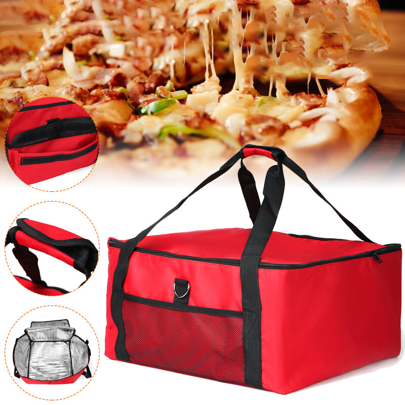 16-inch voedselbezorging Geïsoleerde picknicktas Afhaalpizza Thermische warme koude tas Camping draagbare tas