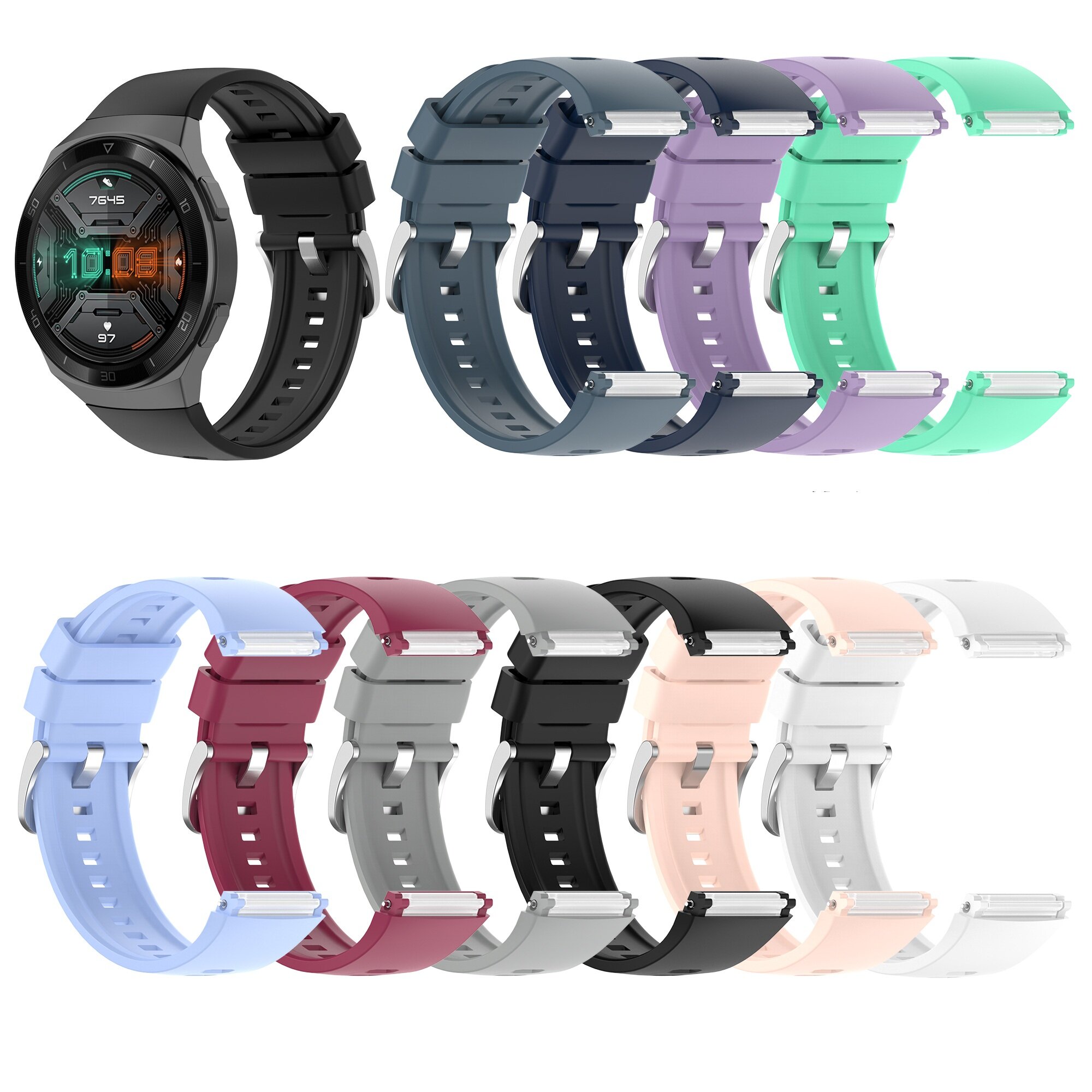 Originele siliconen horlogeband stalen gesp horlogeband alleen voor Huawei horloge GT 2e