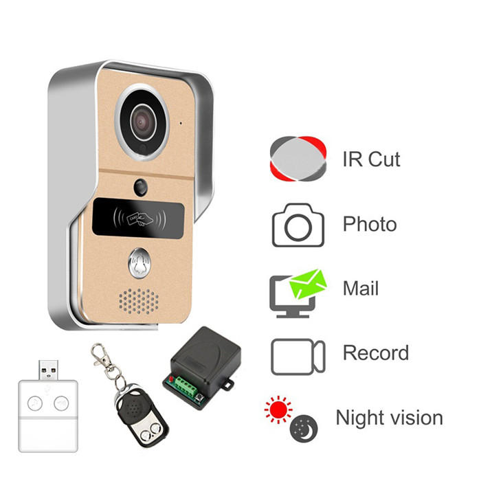 

KONX 720P Smart Home WiFi Video Door Phone Intercom Doorbell with RFTD Card Peephole Camera