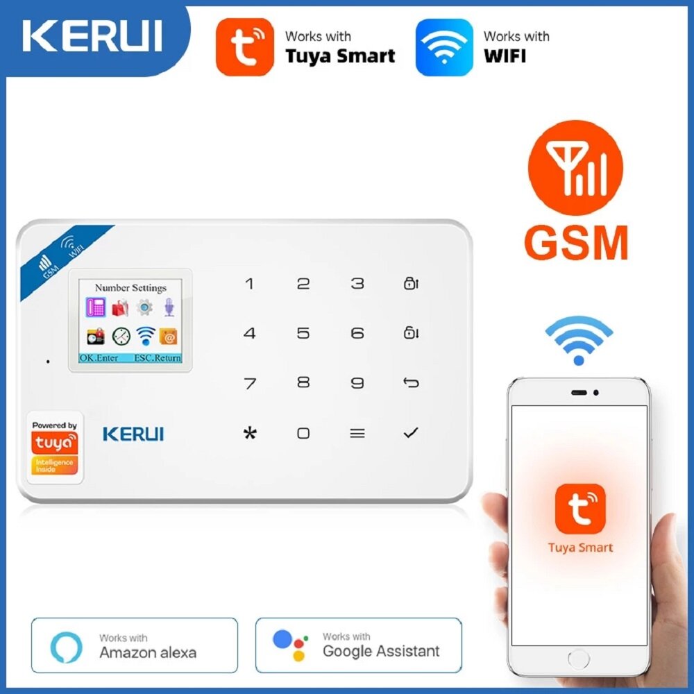 KERUI W181 Tuya WIFI GSM Home Burglar Security Alarm System Door Window Control Panel Motion Sensor
