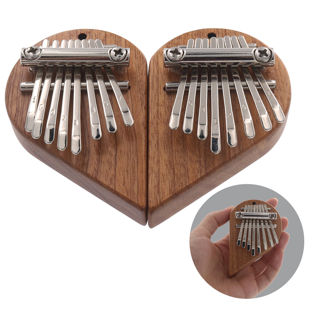 8 Tone Mini Kalimba Mini Liefde Hartvorm Duim Piano Hout + Metaal Materiaal Kalimba Voor Beginners/G