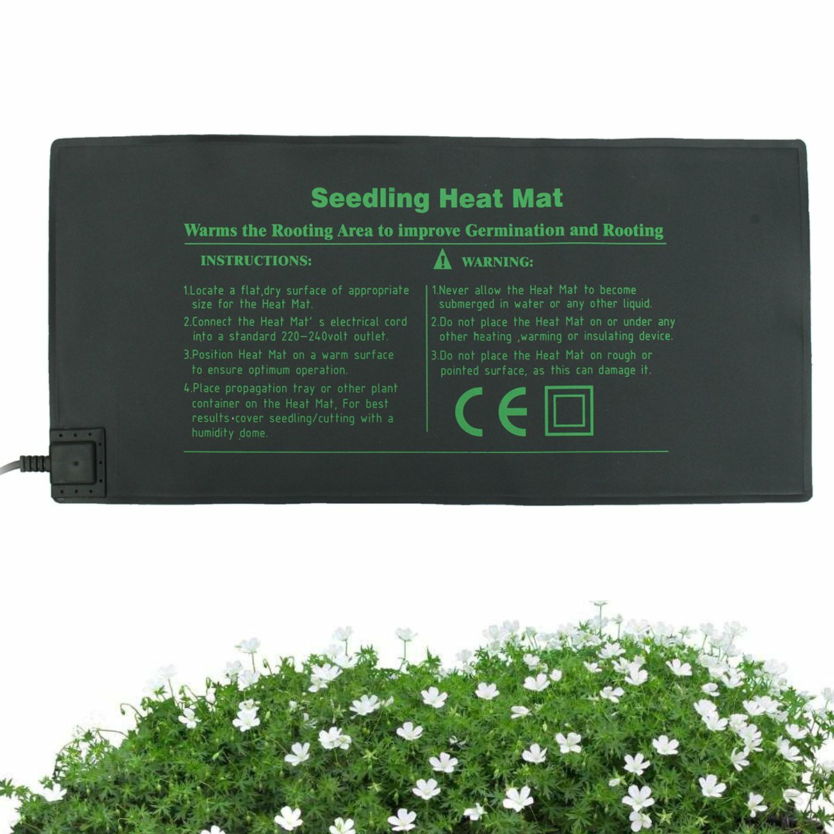 耐久性のある苗ヒートマット植物種子発芽増殖クローンスターターパッド暖かい水耕加熱パッド от Banggood WW
