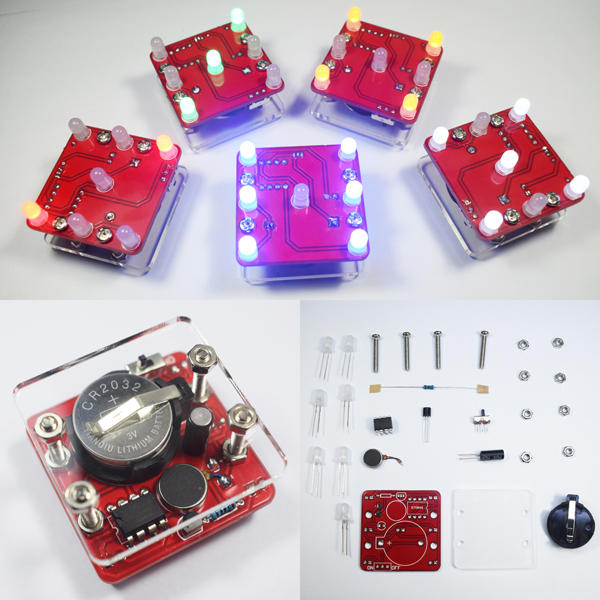 3Pcs Geekcreit? DIY Shaking White LED Dice Kit Met Kleine Trillingsmotor