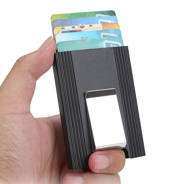 IPRee® Titular do cartão de liga de alumínio Cartão de crédito Caso Cartão de identificação Caixa Carteira de metal Homens Clipe Viagem de negócios