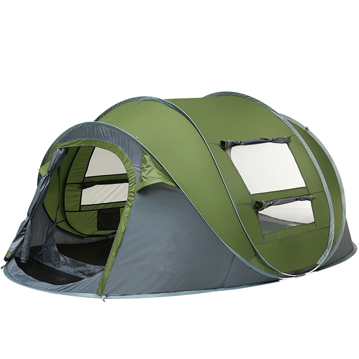 3-4 / 5-8人用キャンプテント両開きドア通気性自動ファミリーテント防水サンシェードキャノピー屋外ハイキングビーチ